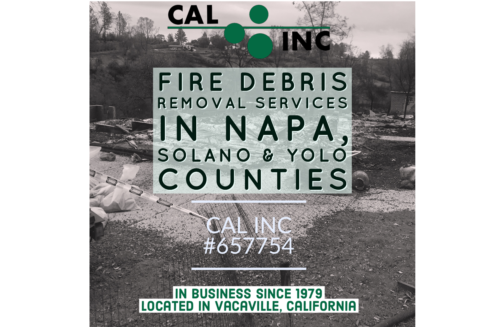 Napa, Solano, Yolo fire removal debris ad
