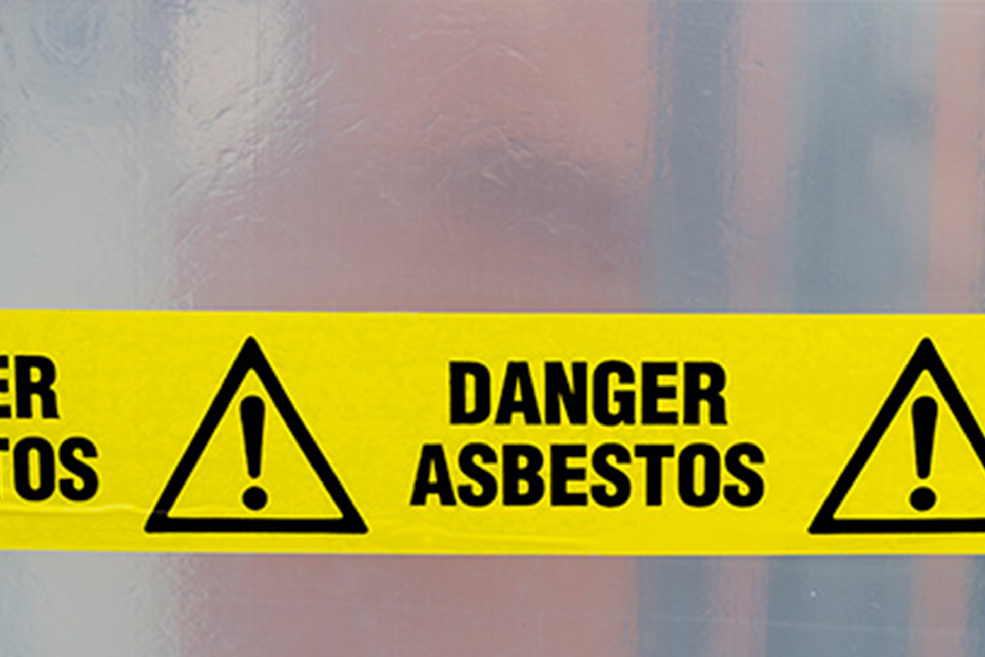 Asbestos tape warning